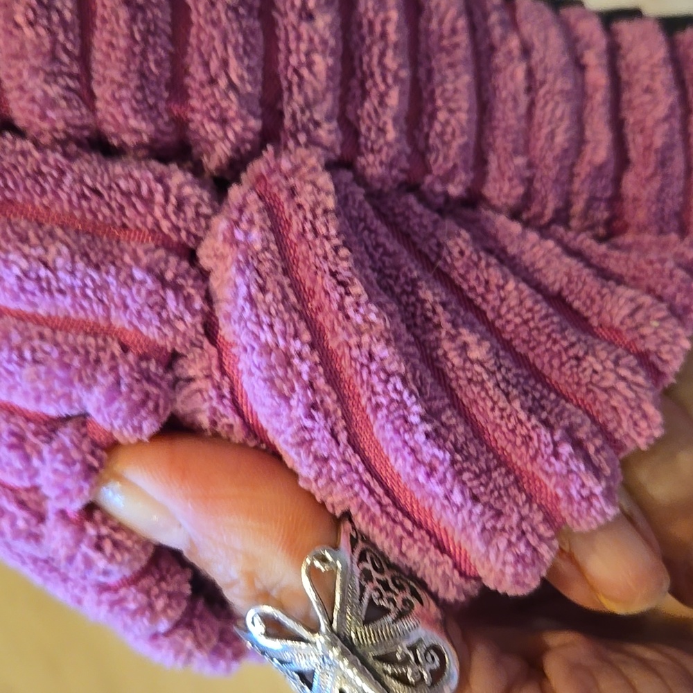 Free People "Two Days In Ibiza" Pink/Purple Orchid Terry Cloth Platform Slippers - Picture 10 of 11